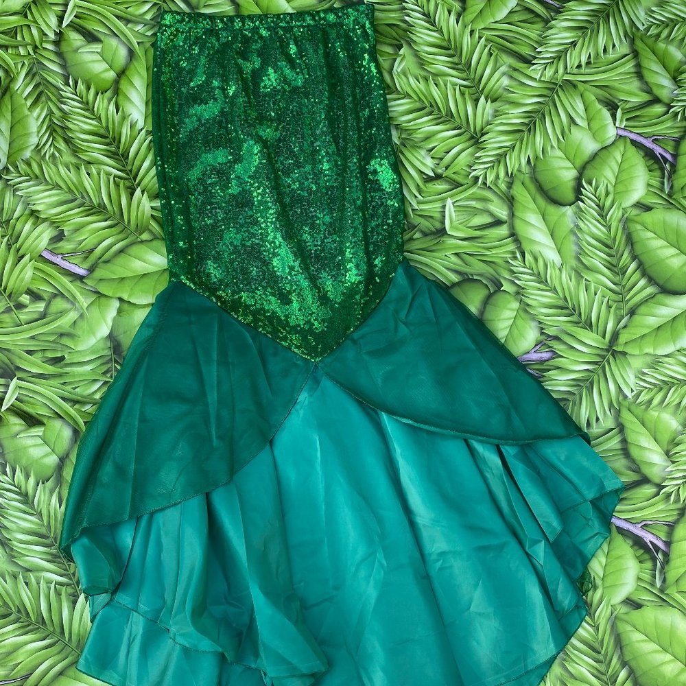 Green Sequin Mermaid Costume Skirt - Picture 2 of 5